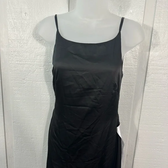 Leena For Mac Duggal Black Spaghetti Strap Dress Size 6 NWT - Picture 8 of 12